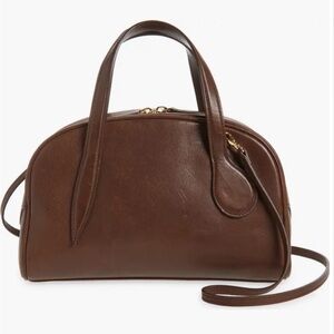 LIFFNER Bowling Crossbody Bag Brown Leather